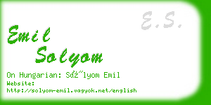 emil solyom business card